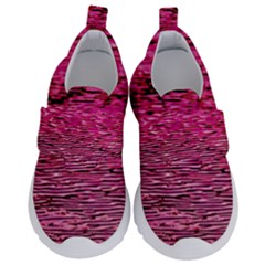 Pink  Waves Flow Series 1 Kids  Velcro No Lace Shoes by DimitriosArt