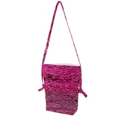 Pink  Waves Flow Series 1 Folding Shoulder Bag by DimitriosArt