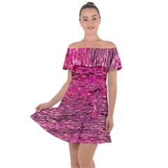 Pink  Waves Flow Series 1 Off Shoulder Velour Dress by DimitriosArt