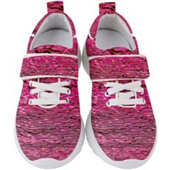 Pink  Waves Flow Series 1 Kids  Velcro Strap Shoes by DimitriosArt