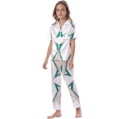 Abstract Pattern Geometric Backgrounds   Kids  Satin Short Sleeve Pajamas Set by Eskimos