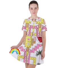 Music And Other Stuff Short Sleeve Shoulder Cut Out Dress  by bfvrp