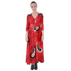 Floral Pattern Paisley Style Paisley Print   Button Up Maxi Dress by Eskimos