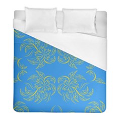 Floral Folk Damask Pattern Fantasy Flowers Floral Geometric Fantasy Duvet Cover (full/ Double Size) by Eskimos