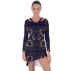 Floral Folk Damask Pattern Fantasy Flowers Floral Geometric Fantasy Asymmetric Cut-out Shift Dress by Eskimos