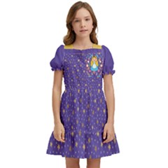 Dots And Stars Kids  Puff Sleeved Dress by NiniLand