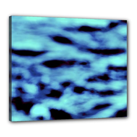 Blue Waves Flow Series 4 Canvas 24  X 20  (stretched) by DimitriosArt