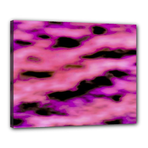 Pink  Waves Flow Series 2 Canvas 20  X 16  (stretched) by DimitriosArt