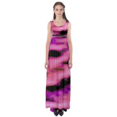 Pink  Waves Flow Series 2 Empire Waist Maxi Dress by DimitriosArt