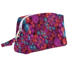 Colorful Spheres Motif Print Design Pattern Wristlet Pouch Bag (large) by dflcprintsclothing