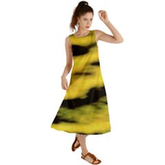 Yellow Waves Flow Series 1 Summer Maxi Dress by DimitriosArt