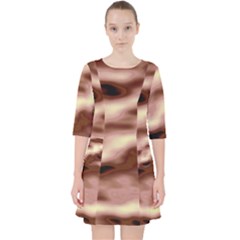 Pink  Waves Flow Series 7 Quarter Sleeve Pocket Dress by DimitriosArt