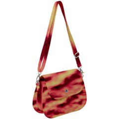 Red Waves Flow Series 3 Saddle Handbag by DimitriosArt