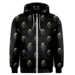 Creepy Head Sculpture With Respirator Motif Pattern Men s Zipper Hoodie by dflcprintsclothing