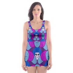 Abstract Skater Dress Swimsuit by SychEva