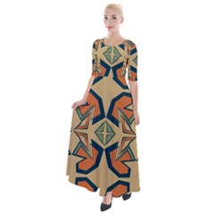 Abstract Pattern Geometric Backgrounds   Half Sleeves Maxi Dress by Eskimos