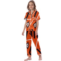 Abstract Pattern Geometric Backgrounds   Kids  Satin Short Sleeve Pajamas Set by Eskimos