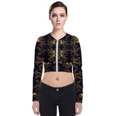 Floral Folk Damask Pattern  Long Sleeve Zip Up Bomber Jacket by Eskimos