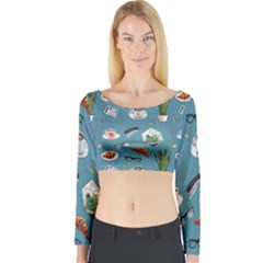 Fashionable Office Supplies Long Sleeve Crop Top by SychEva