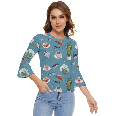 Fashionable Office Supplies Bell Sleeve Top by SychEva
