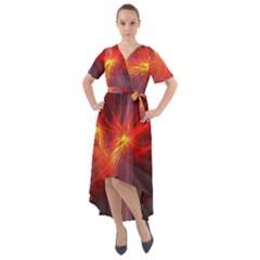 Fractal Front Wrap High Low Dress by Sparkle