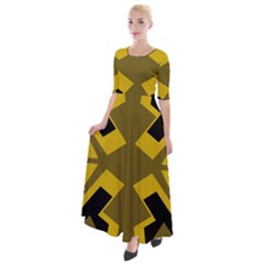 Abstract Pattern Geometric Backgrounds   Half Sleeves Maxi Dress by Eskimos