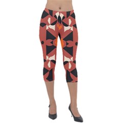 Abstract Pattern Geometric Backgrounds   Lightweight Velour Capri Leggings  by Eskimos