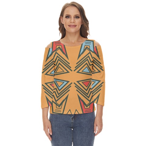 Abstract Pattern Geometric Backgrounds   Cut Out Wide Sleeve Top by Eskimos