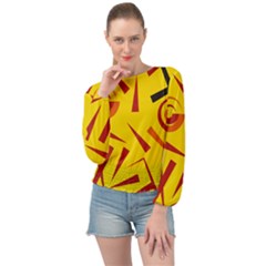 Abstract Pattern Geometric Backgrounds   Banded Bottom Chiffon Top by Eskimos