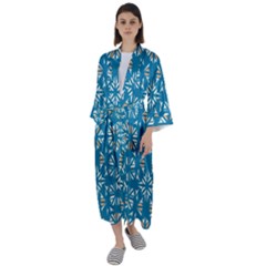 Abstract Pattern Geometric Backgrounds   Maxi Satin Kimono by Eskimos