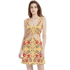 Floral Folk Damask Pattern Fantasy Flowers Floral Geometric Fantasy Velvet Cutout Dress by Eskimos