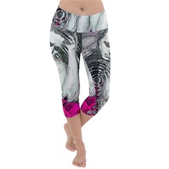 Broadcaster Lightweight Velour Capri Yoga Leggings by MRNStudios