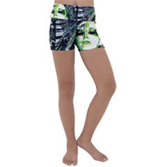 Dubstep Alien Kids  Lightweight Velour Yoga Shorts by MRNStudios