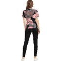 Abstrait Effet Formes Noir/Rose Women s Short Sleeve Rash Guard View2