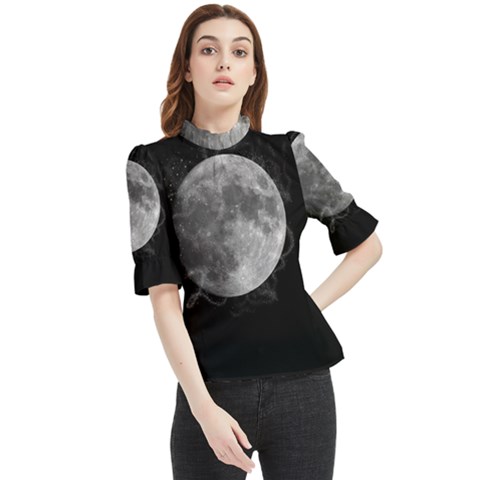 Lune Étoilé Frill Neck Blouse by kcreatif