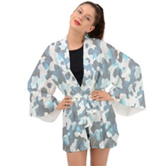 Camouflageblancbleu Long Sleeve Kimono by kcreatif