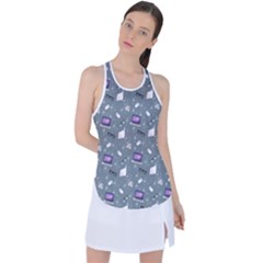 Office Works Racer Back Mesh Tank Top by SychEva