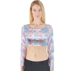 Notepads Pens And Pencils Long Sleeve Crop Top by SychEva