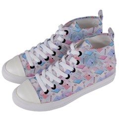 Notepads Pens And Pencils Women s Mid-top Canvas Sneakers by SychEva