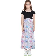 Notepads Pens And Pencils Kids  Flared Maxi Skirt by SychEva