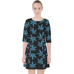 Weed Pattern Quarter Sleeve Pocket Dress by Valentinaart