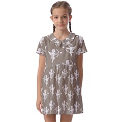 Cupid Pattern Kids  Asymmetric Collar Dress by Valentinaart