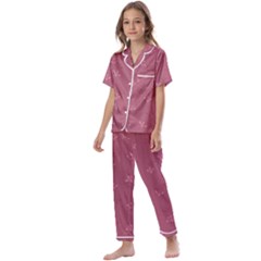 Floral Pattern Kids  Satin Short Sleeve Pajamas Set by Valentinaart