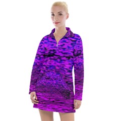 Magenta Waves Flow Series 2 Women s Long Sleeve Casual Dress by DimitriosArt