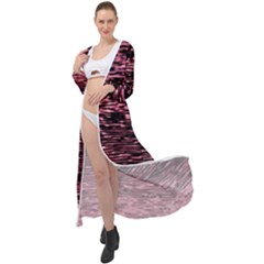 Pink  Waves Flow Series 11 Maxi Chiffon Beach Wrap by DimitriosArt