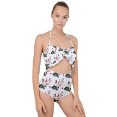 Love Spring Floral Scallop Top Cut Out Swimsuit by Janetaudreywilson