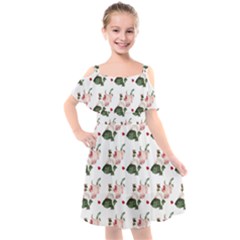 Love Spring Floral Kids  Cut Out Shoulders Chiffon Dress by Janetaudreywilson