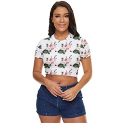 Love Spring Floral Side Button Cropped Tee by Janetaudreywilson