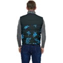 Flowers Pattern Men s Short Button Up Puffer Vest	 View4