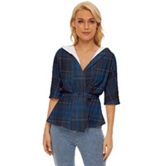 Checks Lightweight Drawstring Hooded Top by Sparkle